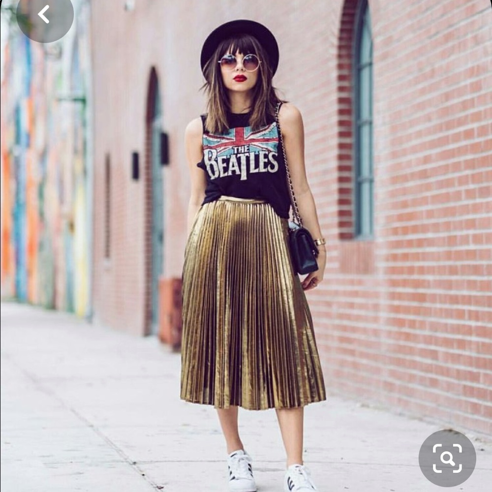 Trafaluc Collection ZARA: Golden Skirt.💖